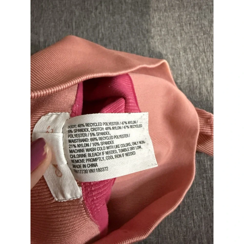 Colsie Women's Biker Shorts Pink Pull-On Ribbed Knit Stretch Solid Regular XL